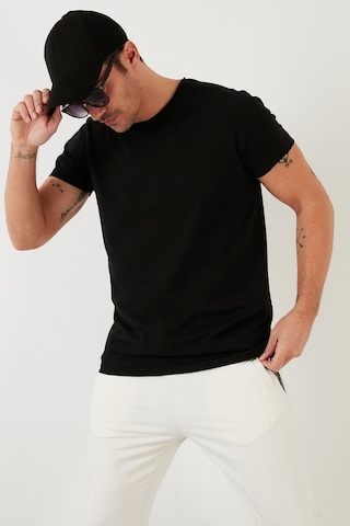 Buratti Bisiklet Yaka % 100 Pamuk Regular Fit Basic Erkek T Shirt 59020001 Siyah
