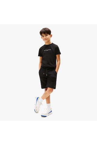 Tommy Hilfiger Baskılı Çocuk Siyah Şort Takım Kb0kb09666 Siyah