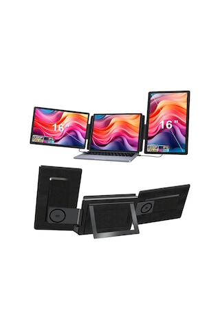 Ultrax 16" İkili Taşınabilir Monitör Çoklu Ekran 1200p Fhd Ips Notebook Monitör