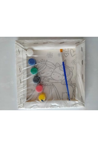 Prenses Unicorn Tuval Boyama Seti 20x20 Cm Boya & Fırça Dahil