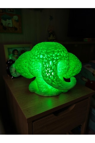 Sevimli Fil Çocuk Odası Gece Lambası 3d Tasarım Led Işıklı Masaüstü Mesh Dekor Hediyelik Yeşil
