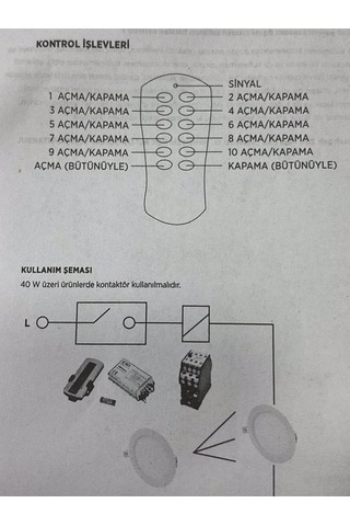 10'lu Avize Aydınlatma Kumandası 10x500 Watt Dörtlü Aydınlatma Kumandası Ct-9152