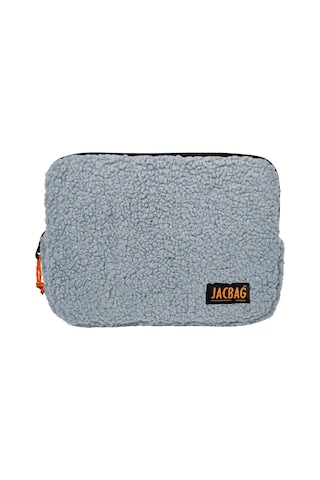 Jacbag Teddy Açık Gri/turuncu Peluş Erkek Çocuk Tablet Çantası Tablet Kılıfı