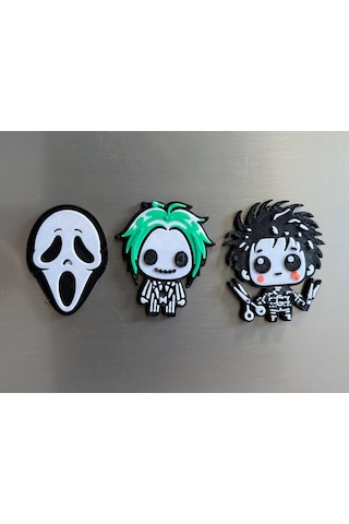 Çığlık Scream Maskesi Edward Scissorhands Beterböcek Beetlejuice Film Karakteri Buzdolabı Magneti