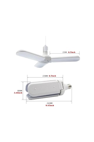Pervane Ampül 45 W 3 Kollu Katlanır Pervane Led Ampül Tasarruflu Kanatlı Led Diğer