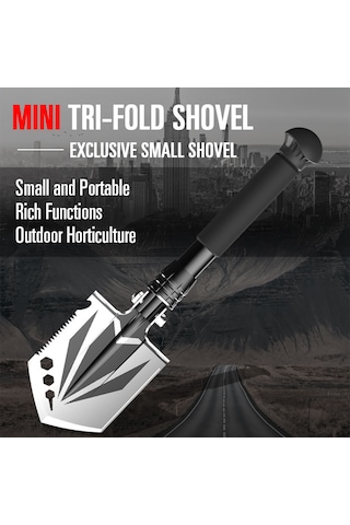 Katlanır Kürek Siper Kazma Aleti Testere Dişli/çivi Çıkarma Tasarımı/şişe Açacağı Bahçecilik Kamp Siyah