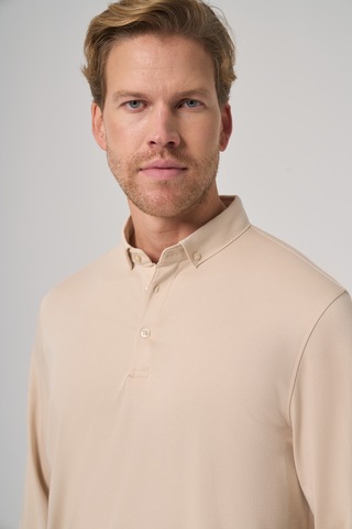 Morven Erkek Bej Trend Polo Yaka Rayon Sweatshirt 26ks063004653 Bej