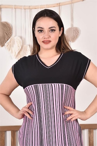 Dip Moda Kadın Büyük Beden Nakışlı Viskon Elbise Dpaysl92 Pudra