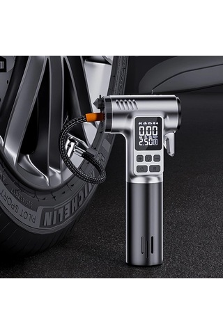 Xuweiwei Simli Siyah Kablosuz Tasinabilir Araba Hava Pompasi Led Isik Usb-c Sarj 18650 Lityum Pil Guvenlik Cekici Kemer Kesici Arac Lastikleri Icin