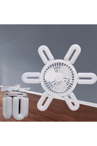6 Blade Led Katlanabilir Yaprak Işık E27 Vidalı Uçan 4517 Beyaz
