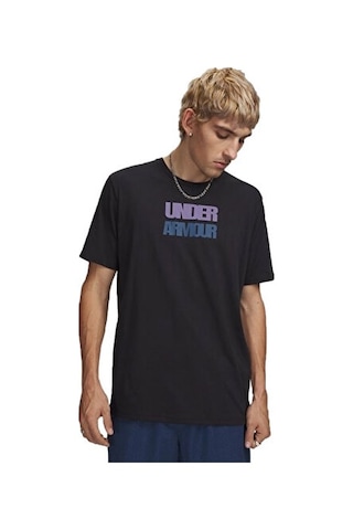Under Armour Ua M Block Logo Ss Erkek Günlük Tişört 6009250-001 Siyah