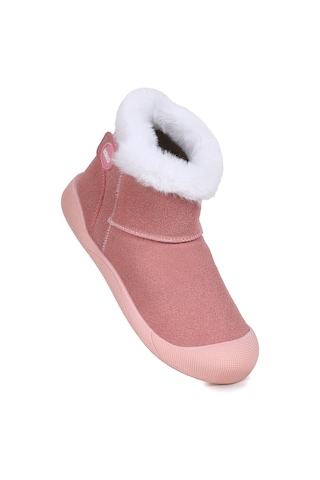 Kiko Kids Liplan Cırtlı Termo Taban Kız Çocuk Bot Ayakkabı Pudra Pudra