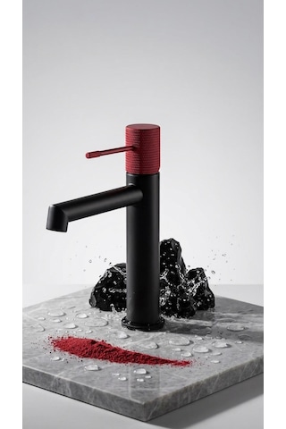 Fm-2118 Siyah & Kırmızı Lavabo Bataryası