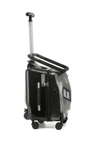 Göz Desenli Çocuk Valizi Binilebilir, Düşme Engelleyici Gri