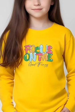 3'lü Better-focus-chill Baskılı Kız Çocuk Eşofman Takımı Çok Renkli