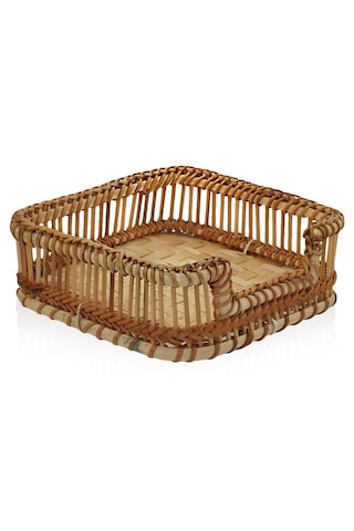 The Mia Bambu Peçetelik Natural 18x4x6 Cm Dkr0600 Hasır Kahve
