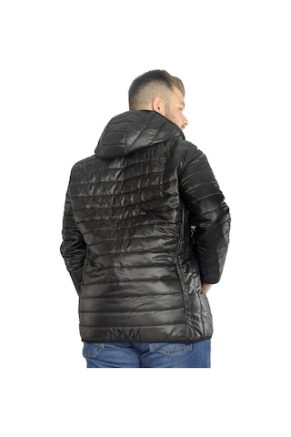 Mode Xl Büyük Beden Mont Kapitone Kapüşonlu 22602 Siyah 001