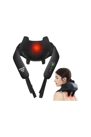 Isıtmalı Kablosuz Boyun Ve Sırt Masajı, 2600mah Şarj Edilebilir Derin Doku 4d Boyun Masajı, Omuz, Bacak, Vücut Kas Ağrısını Gidermek İçin Shiatsu Masaj Yastığı