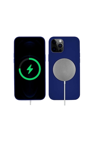 Apple Uyumlu iPhone 13 Pro Kılıf Zore Silksafe Wireless Kapak Mavi