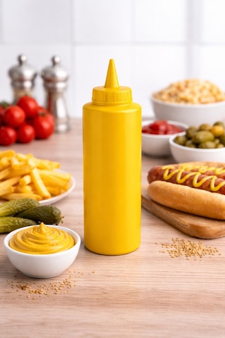 Sosluk Sıkma Şişesi 10 Adet 500 Ml Bpa Free Hardal Sos Şişesi Endüstriyel Kullanım Sarı