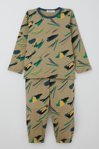 Breeze Erkek Bebek Pijama Takımı Renkli Fırça Vuruşu 9 Ay-3 Yaş, Haki Yeşil Haki Yeşil