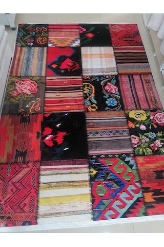 Mavi Kilim 915 160x230 Tabanı Dokuma Yıkanabilir