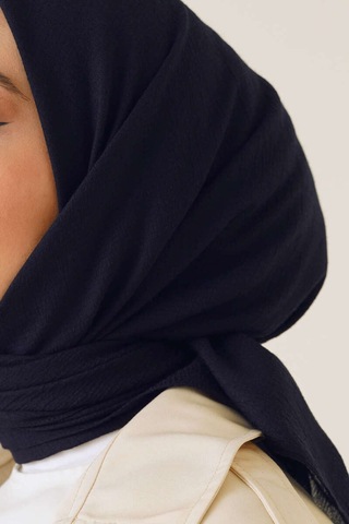 Seva Kadın Tesettür Mio Caz Jazz Eşarp Hijap Modeli Lacivert