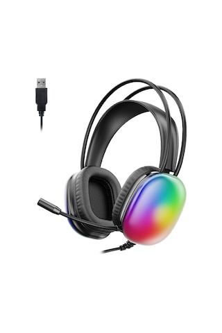 Lecoo HT409 USB Kablolu Mikrofonlu Kulak Üstü RGB Gaming Kulaklık