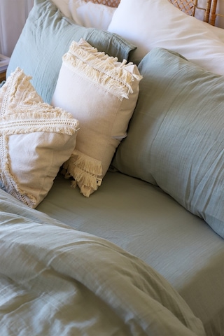 Çift Kişilik 2 Kat Müslin Nevresim Takımı, Pamuk Adaçayı Yeşili