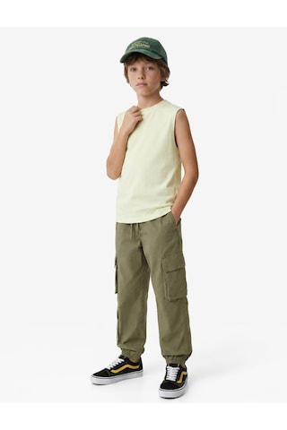 Koton Pamuklu Kolsuz Bisiklet Yaka Basic Atlet Yeşil 6skb30003tk
