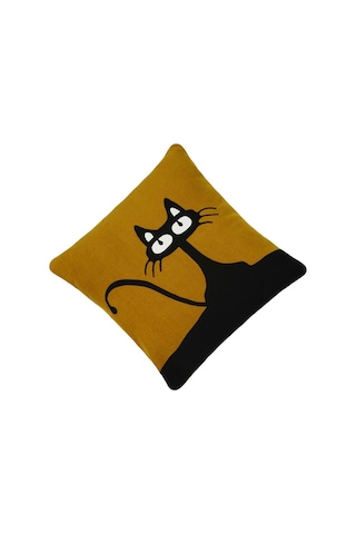 Kırlent Yastık Kılıfı Kedi Özel Lazer Kesim