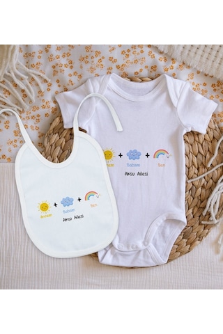 Bitmeyenkartus Bk Kids Kişiye Özel Annem Babam Ben Tasarımlı Bebek Body Zıbın Ve Çok Renkli