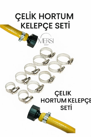 10 Parça Paslanmaz Çelik Hortum Kelepçesi Seti Farklı Ölçüler Su Yağ Hava Boru Bağlantı 1