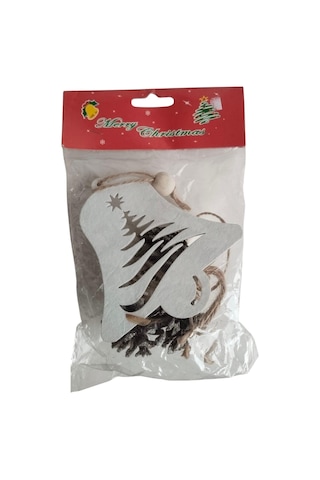 Yılbaşı Kapı Süsü Mini Ahşap Kozalaklı 30cm 3lü