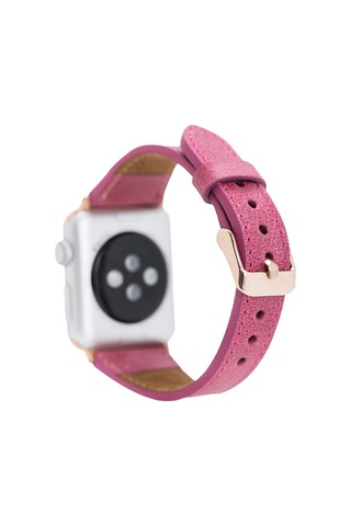 Bouletta Apple Uyumlu  Watch Deri Kordon 38-40-41 MM Slim Pembe