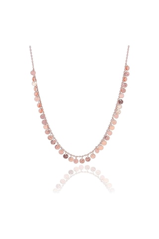 Gümüş Rose Dövme Modeli Pullu Kolye