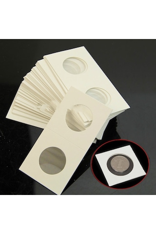 Sones 50 Adet / 3 Takım 40mm Çaplı Madeni Para Koruyucu Kare Madeni Para Koleksiyonu Ataş