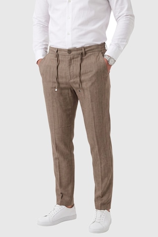 Rizzup Erkek Slim Fit Kırçıllı Açık Kahve Kumaş Pantolon İpli Esnek Bel Likralı Spor Şık Pantolon 2700252