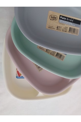 4 Adet Kahvaltı Tabağı 3 Bölmeli Tabak