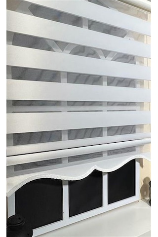 Zebra Stor Perde Beyaz Etek Dilimli Stb-400-v01