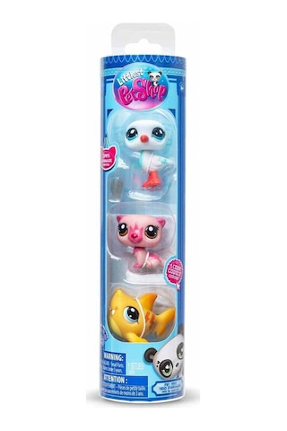 Littlest Pet Shop Minişler 3 Lü Figür Seti S1 - Su Samuru Martı Köpekbalığı - 5 Cm