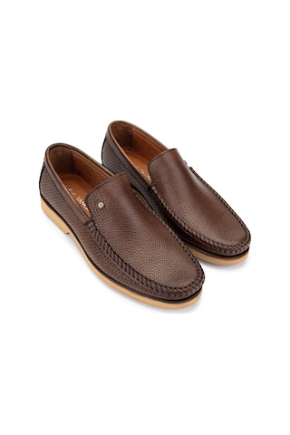 Tamer Tanca Erkek Hakiki Deri Kahverengi Loafer Ayakkabı 478 A1625 Erk Ayk Y25 Kahve Kahve