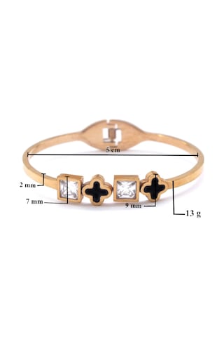 Bz 316l Çelik Rose Baget Taşlı Spor Kelepçe Blz-470 Rose Gold