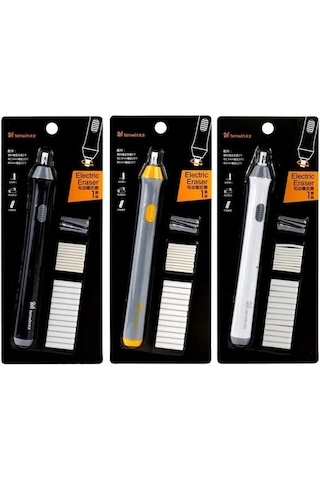 Tenwin Pilli Mekanik Silgi Beyaz Gövde İki Farklı Uçlu Set