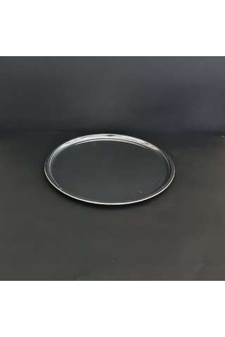 12 Adet Paslanmaz Çelik Diplomat Tabak 430 Kalite Tatlı & Pasta Servis Tabağı 31 Cm Gümüş