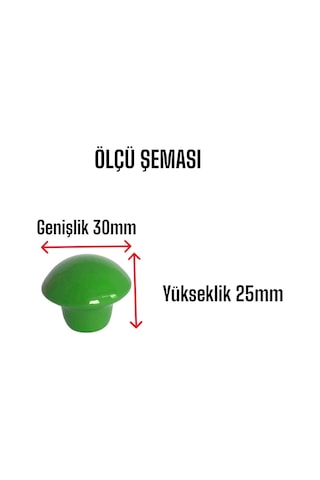 15 Adet Yeşil Mantar Düğme Kulp Çocuk Bebek Mobilya Çekmece Dolap Kapak Kulbu Metal Kulp Aksesuarları Vidalı