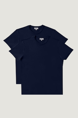Ac&Co / Altınyıldız Classics 547236462 Slim Fit Bisiklet Yaka Düz Erkek Tişört 2'li Lacivert