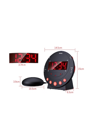 Yatak Sallayıcı İle Yüksek Sesli Çalar Saat Flaş Işıklı Titreşimli Çalar Saat Parlaklık Ayarlanabilir Erteleme Çift Alarm Ayarı Usb Şarj Portu Ağır Uyuyanlar Yetişkinler Çocuklar Gençler İçi