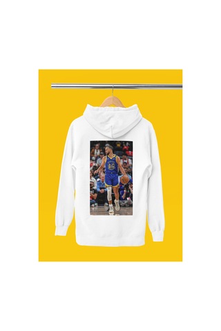 Stil X Stephen Curry Baskılı Kapüşonlu Sweatshırt Beyaz-4