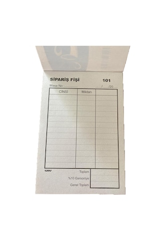 Tek Nüsha Adisyon ve Sipariş Fişi 80 Cilt 15 cm X 9 cm